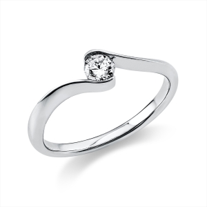 Solitaire Ring  14kt Weißgold mit 0,20ct Diamanten