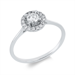 Solitaire Ring  18kt Weißgold mit 0,32ct Diamanten