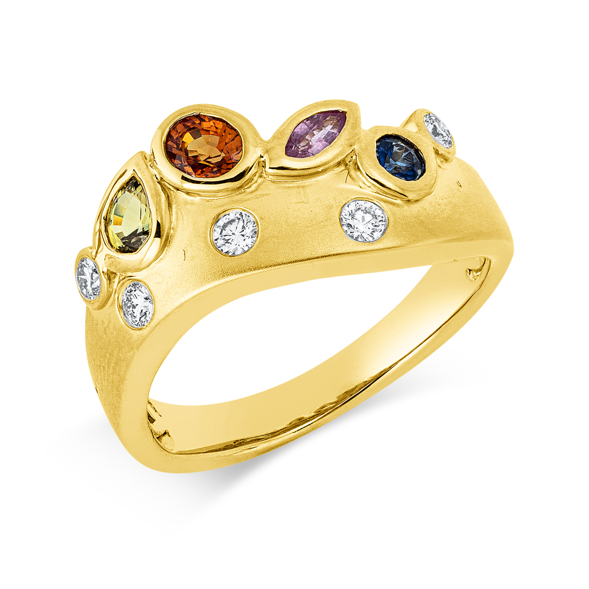 Ring 14 kt GG, mattiert