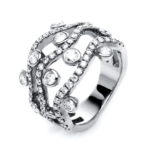 Ring  18kt Weißgold mit 1,37ct Diamanten