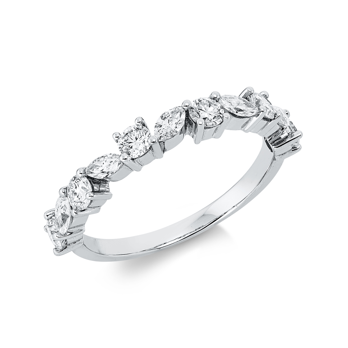 Ring  18kt Weißgold mit 0,87ct Diamanten