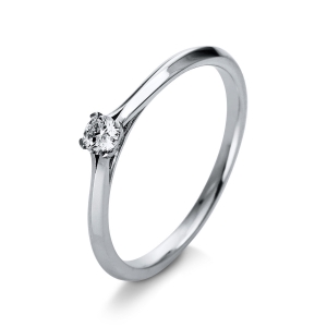 Solitaire Ring  18kt Weißgold mit 0,10ct Diamanten