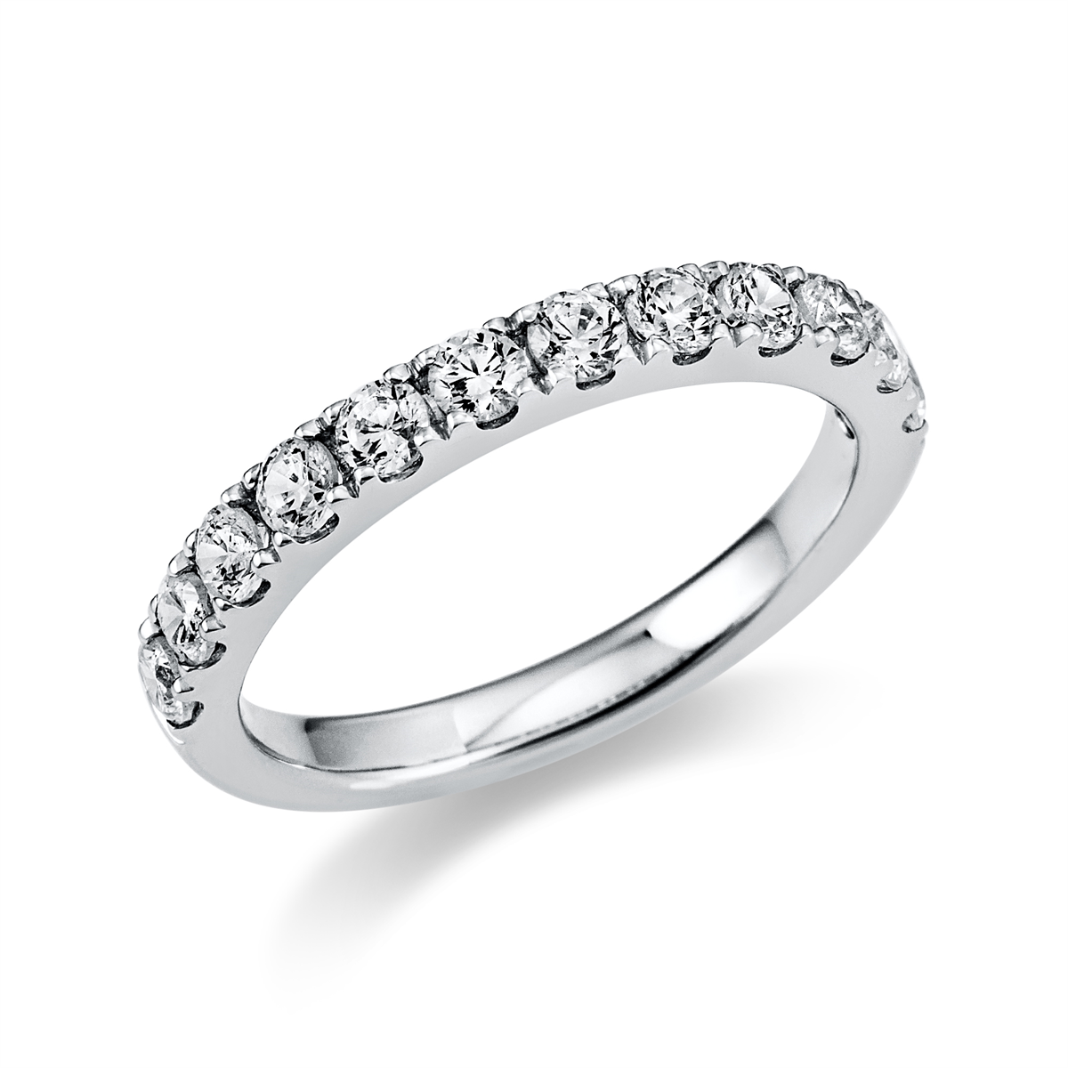 Memoire halb Ring  950PL Platin mit 0,77ct Diamanten