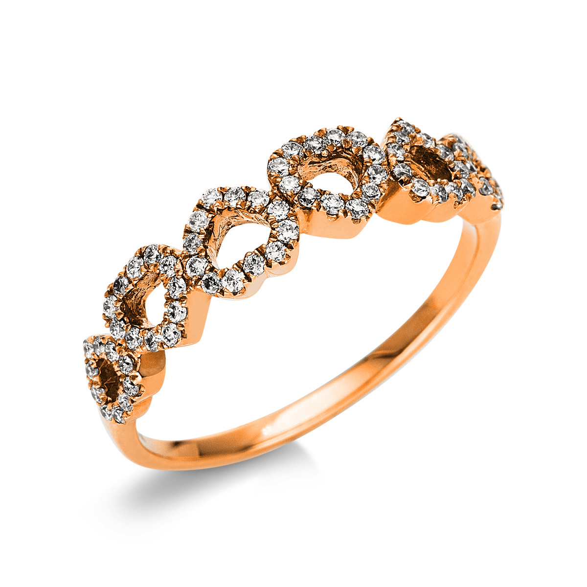 Ring  18kt Rotgold mit 0,26ct Diamanten