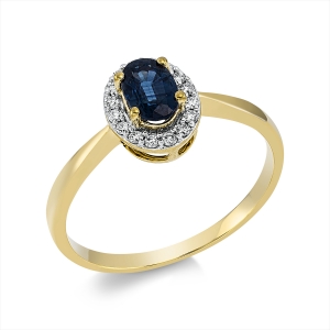 Ring 4er-Krappe 18 kt GG, Fassung rhodiniert