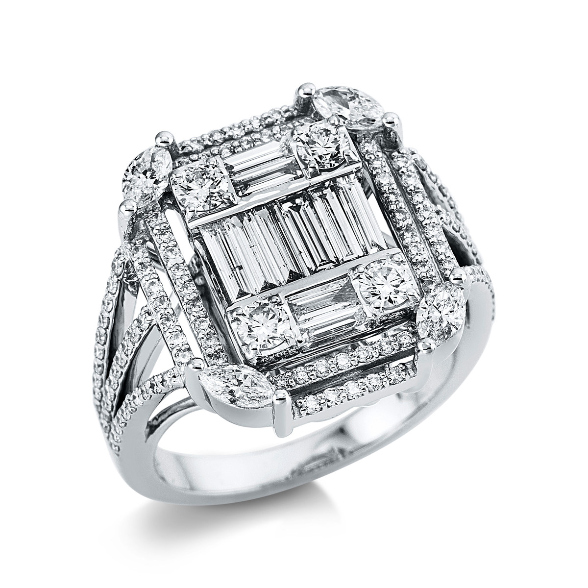 Ring  18kt Weißgold mit 1,70ct Diamanten