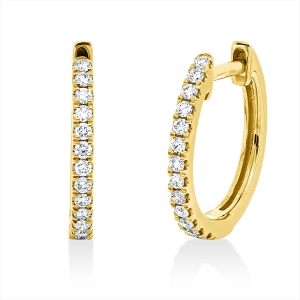 Creolen  18kt Gelbgold mit 0,16ct Diamanten