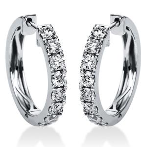 Creolen  18kt Weißgold mit 1,33ct Diamanten