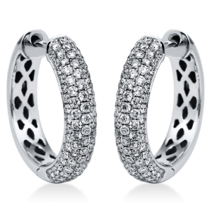 Pavé Creolen  18kt Weißgold mit 1,23ct Diamanten