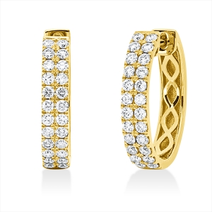 Pavé Creolen  18kt Gelbgold mit 1,06ct Diamanten