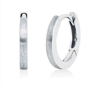 Creolen  18kt Weißgold mattiert mit 0,00ct Diamanten