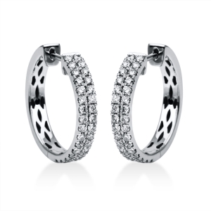 Pavé Creolen  18kt Weißgold mit 0,90ct Diamanten