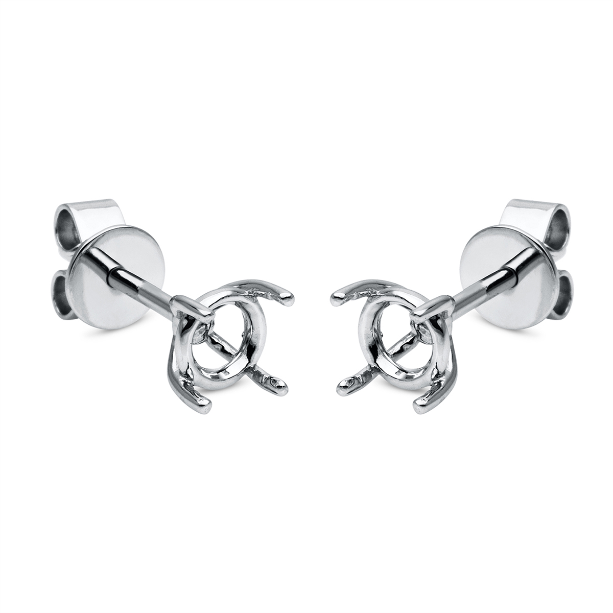 Solitaire Ohrstecker 4er-Krappe 18kt Weißgold mit 0,00ct Diamanten