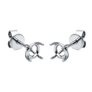 Solitaire Ohrstecker 4er-Krappe 18kt Weißgold mit 0,00ct Diamanten