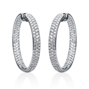 Pavé Creolen  18kt Weißgold mit 7,80ct Diamanten