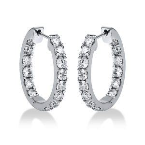 Creolen  18kt Weißgold mit 1,79ct Diamanten