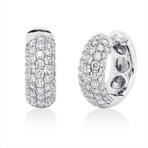 Pavé Creolen  18kt Weißgold mit 1,71ct Diamanten