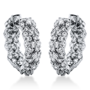 Creolen  18kt Weißgold mit 3,61ct Diamanten