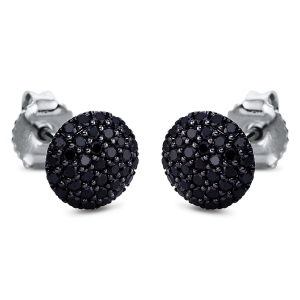 Pavé Ohrstecker  18kt Weißgold Fassung schwarz rhodiniert mit 0,46ct Diamanten