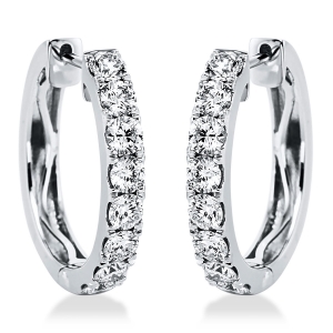 Creolen  18kt Weißgold mit 1,15ct Diamanten