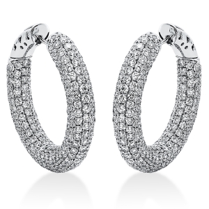 Pavé Creolen  18kt Weißgold mit 9,00ct Diamanten