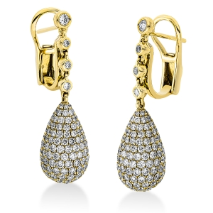 Pavé Ohrschmuck  18kt Gelbgold mit 4,38ct Diamanten