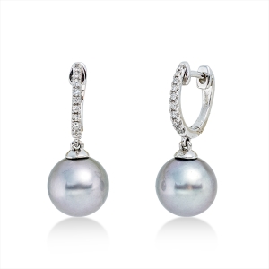 Creolen  18kt Weißgold mit 0,11ct Diamanten