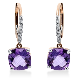 Ohrschmuck 4er-Krappe 18 kt RG, Fassung rhodiniert