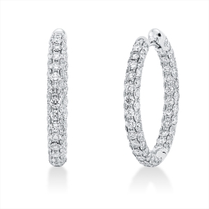 Pavé Creolen  18kt Weißgold mit 3,65ct Diamanten