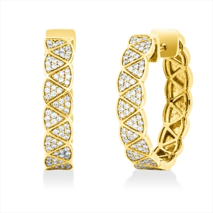 Pavé Creolen  18kt Gelbgold mit 0,59ct Diamanten