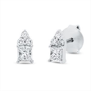 Ohrstecker 18 kt GG, Fassung rhodiniert