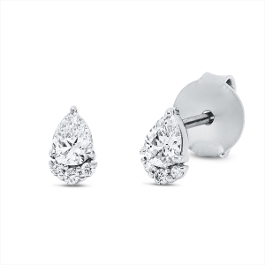 Ohrstecker 18 kt GG, Fassung rhodiniert