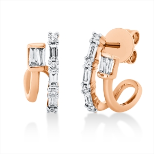 Ohrschmuck 14 kt RG, Fassung rhodiniert