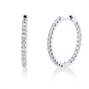 Creolen  18kt Weißgold mit 0,73ct Diamanten