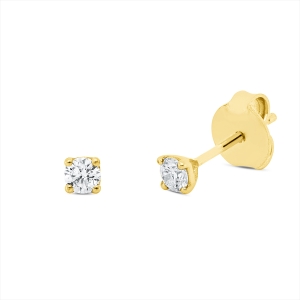 Solitaire Ohrstecker 4er-Krappe 18kt Gelbgold mit 0,20ct Diamanten