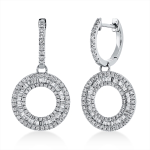 Ohrschmuck 18 kt GG, Fassung rhodiniert