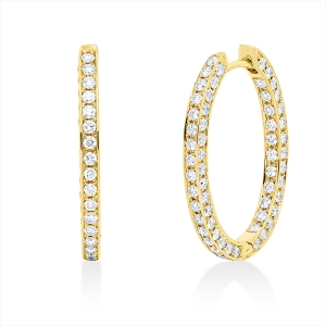 Pavé Creolen  18kt Gelbgold mit 1,47ct Diamanten