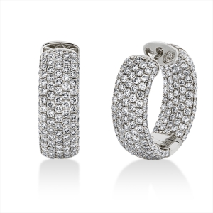 Pavé Creolen  18kt Weißgold mit 3,80ct Diamanten