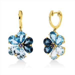 Ohrschmuck 18 kt GG Blume