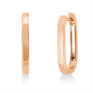 Creolen  18kt Rotgold poliert mit 0,00ct Diamanten