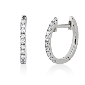 Creolen  18kt Weißgold mit 0,16ct Diamanten