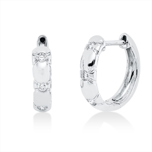 Creolen  18kt Weißgold mit 0,15ct Diamanten