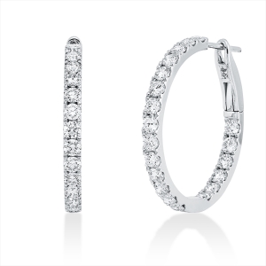 Creolen  18kt Weißgold mit 2,24ct Diamanten