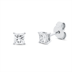 Solitaire Ohrstecker 4er-Krappe 18kt Weißgold GIA 6515219460, GIA 2517653234 mit 0,63ct Diamanten