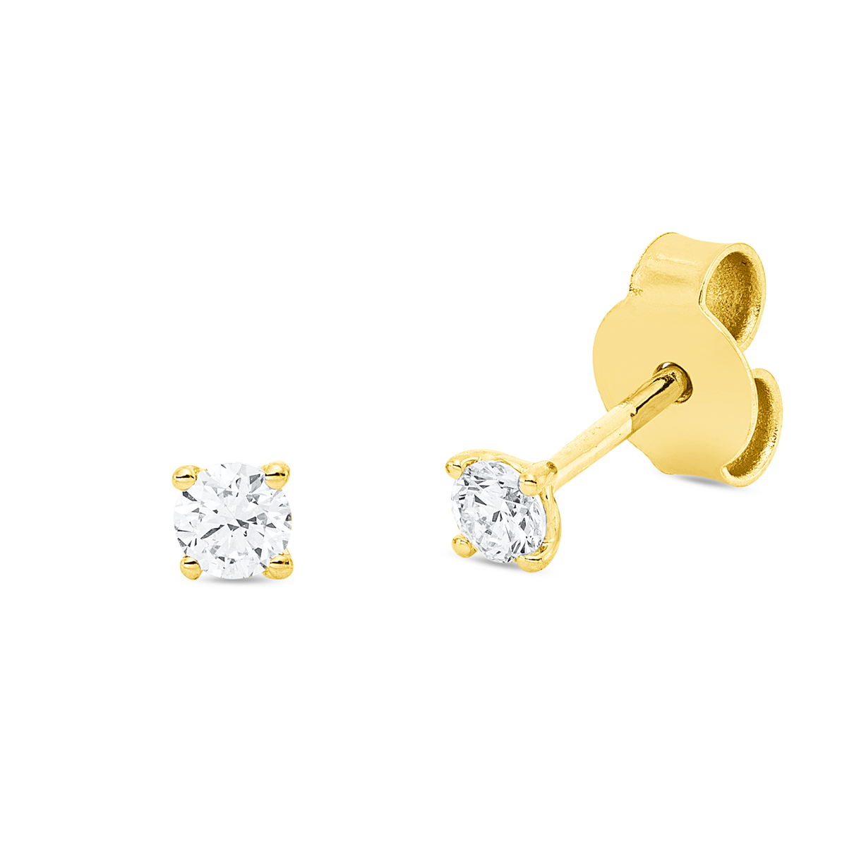 Solitaire Ohrstecker 4er-Krappe 18kt Gelbgold mit 0,20ct Diamanten
