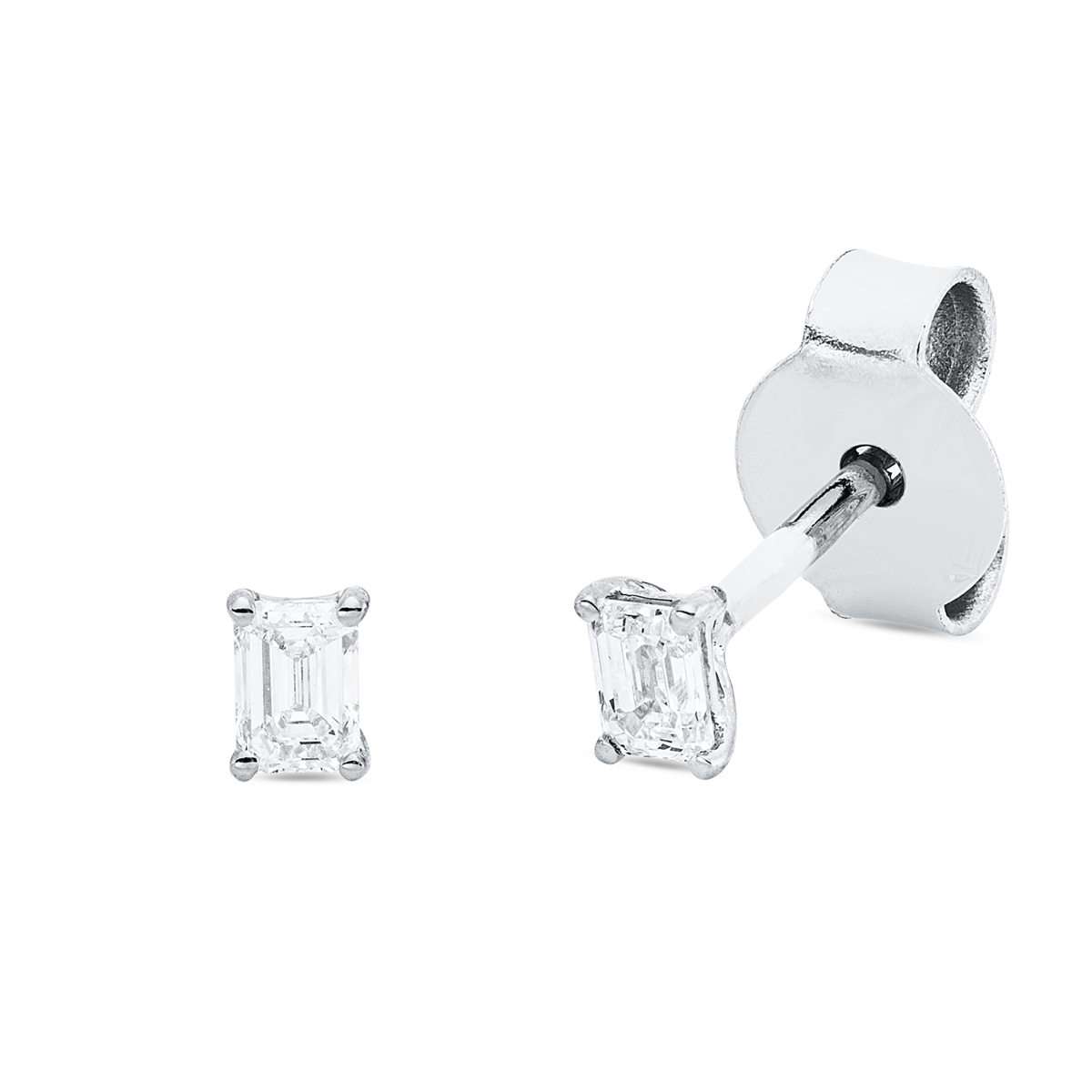 Solitaire Ohrstecker 4er-Krappe 18kt Weißgold mit 0,18ct Diamanten