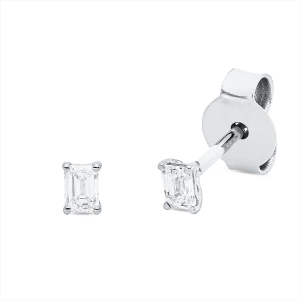 Solitaire Ohrstecker 4er-Krappe 18kt Weißgold mit 0,18ct Diamanten