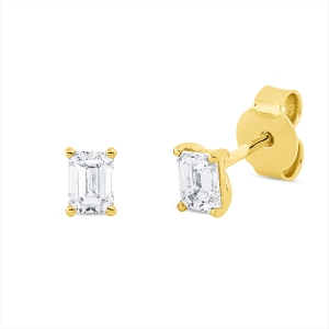 Solitaire Ohrstecker 4er-Krappe 18kt Gelbgold GIA6515786541 + GIA2516936920 mit 0,60ct Diamanten