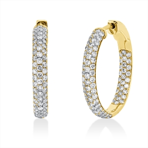Pavé Creolen  18kt Gelbgold mit 1,77ct Diamanten