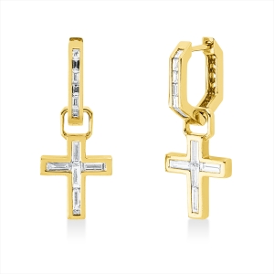 Ohrschmuck 18 kt GG Kreuz
